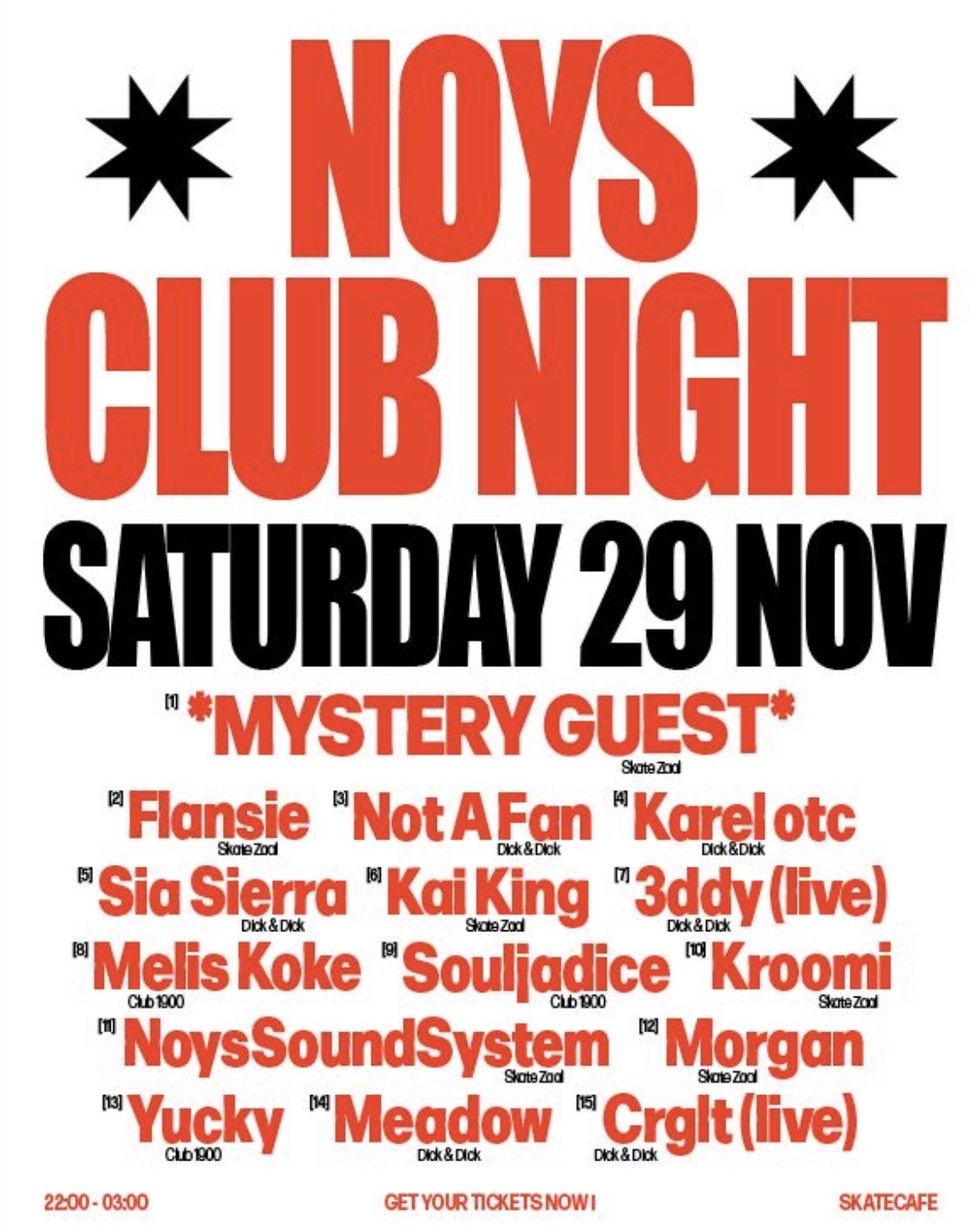 NOYS CLUB NIGHT AT SKATECAFE 2ND EDITION
